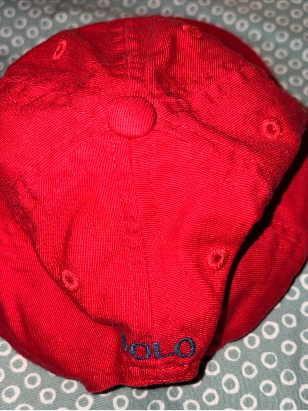 Ralph Lauren Red Baseball Cap with Navy Polo Pony Embroidery